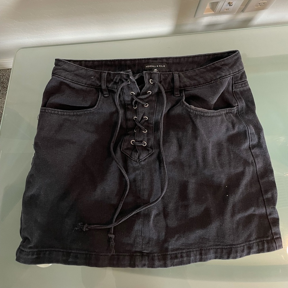 Kendall and Kylie black jeans mini skirt